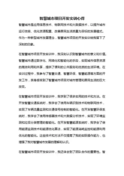 智慧城市项目开发实训心得