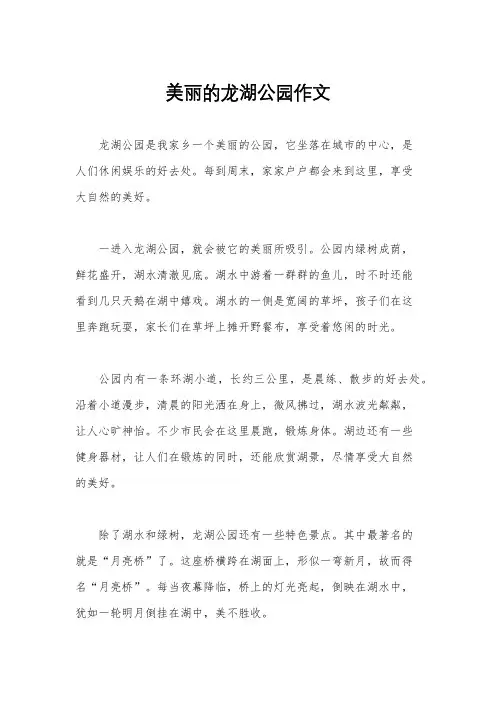 美丽的龙湖公园作文