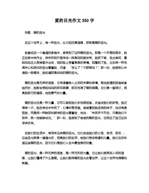 爱的目光作文550字