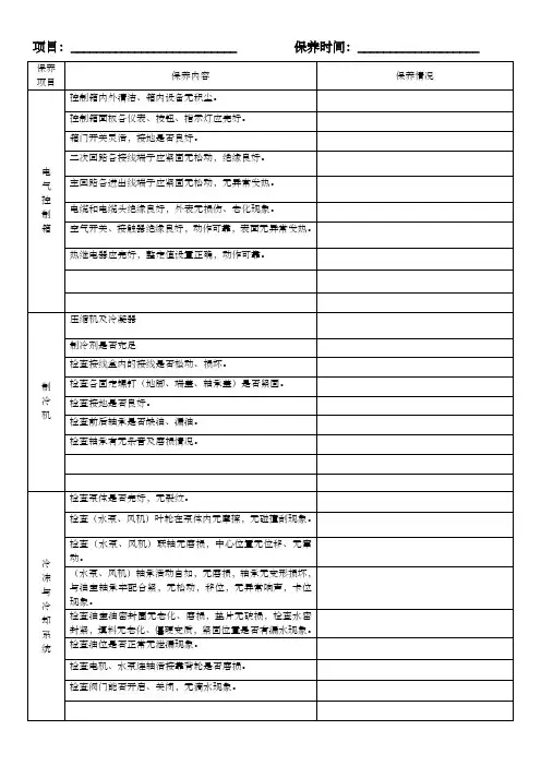 中央空调保养记录表
