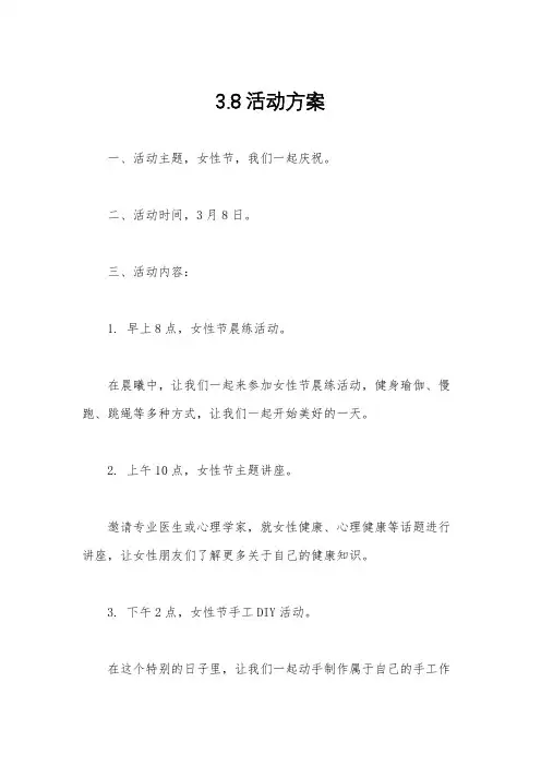 3.8活动方案