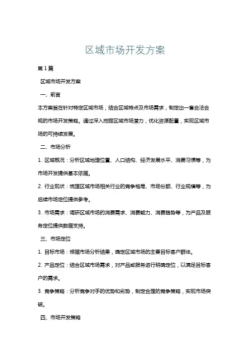 区域市场开发方案