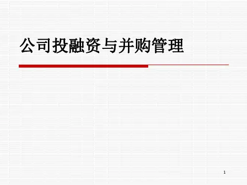 公司投融资与并购管理