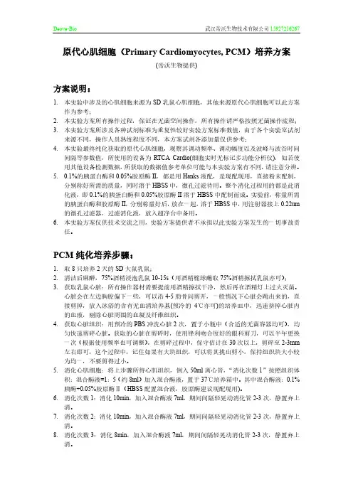 心肌细胞纯化培养方案——帝沃生物