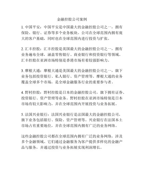金融控股公司案例