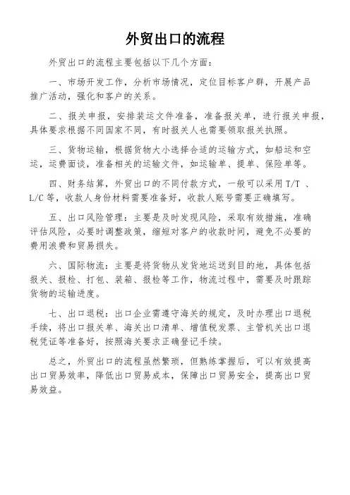 外贸出口的流程