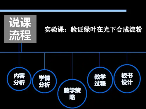北师大版七年级生物上册 3.5.1 光合作用 说课课件(共15张PPT)
