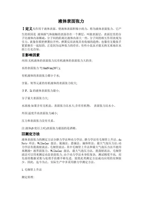 液体表面张力
