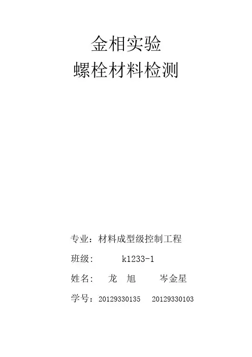 螺栓材质检测 金相报告