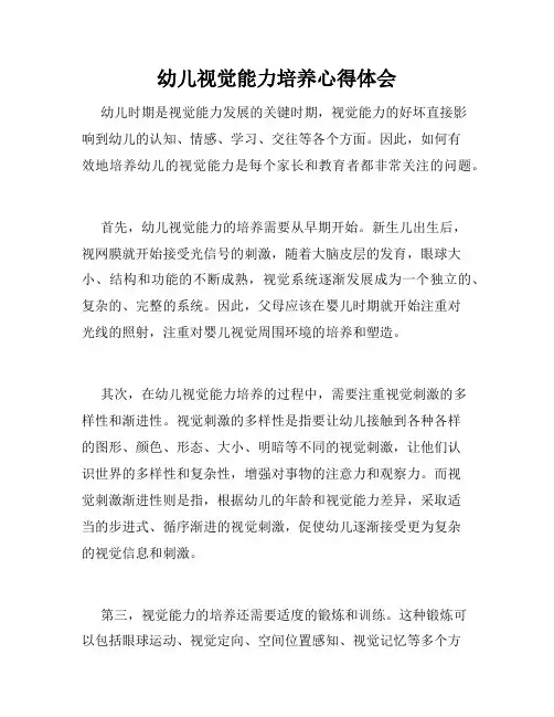 幼儿视觉能力培养心得体会