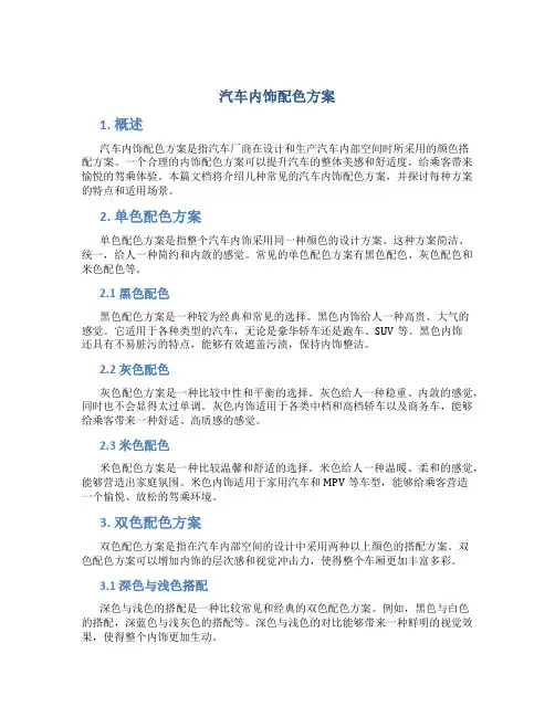 汽车内饰配色方案