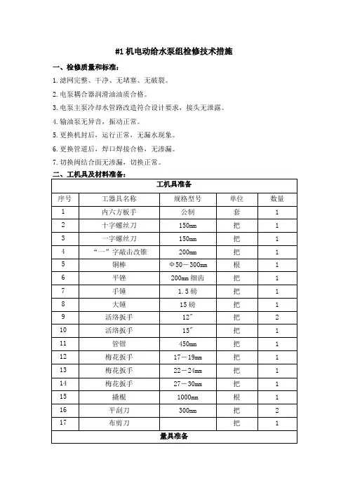 电动给水泵组检修—完