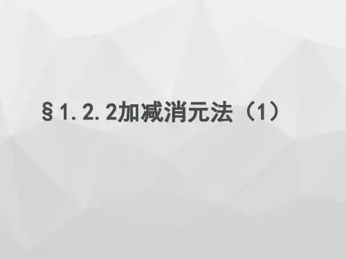 湘教数学七下.2加减消元法课件