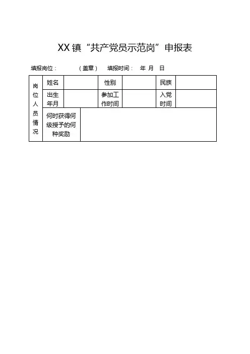 —“共产党员示范岗”申报表