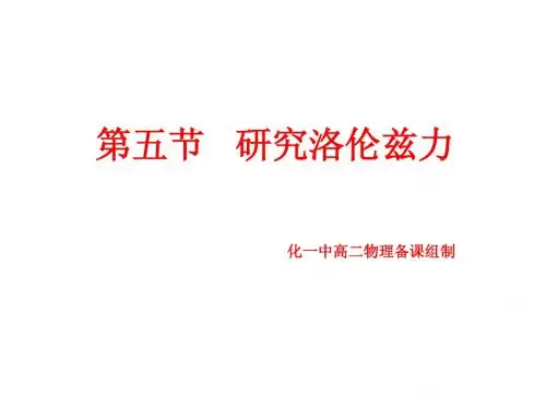 第五节研究洛伦磁力课件