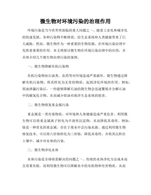微生物对环境污染的治理作用