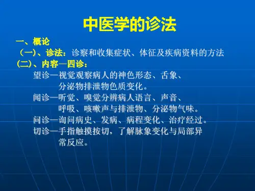 中医学的诊法-中医课件
