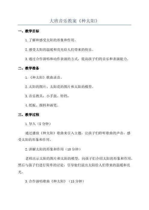 大班音乐教案《种太阳》