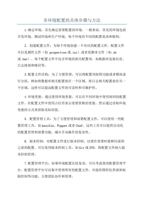 多环境配置的具体步骤与方法