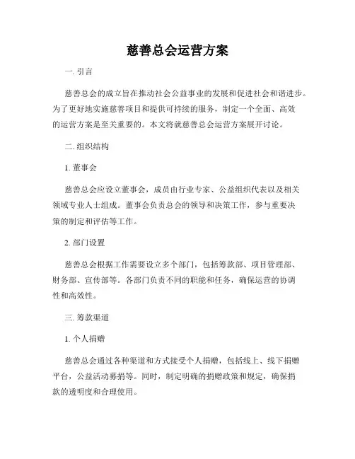 慈善总会运营方案
