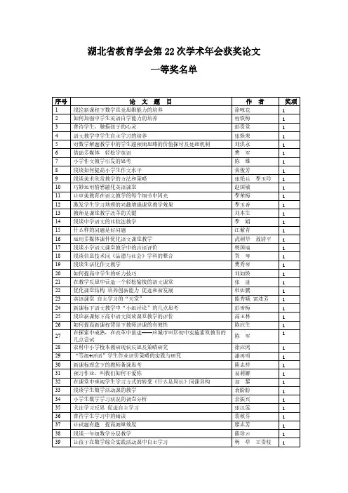 【VIP专享】湖北省教育学会第22次学术年会获奖论文