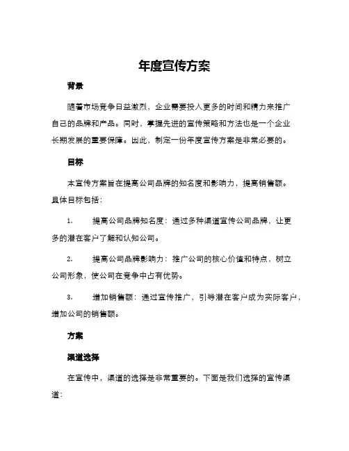 年度宣传方案