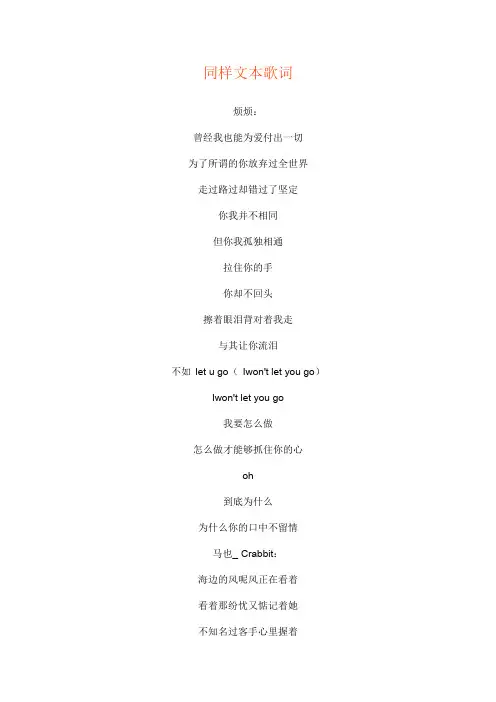 同样文本歌词