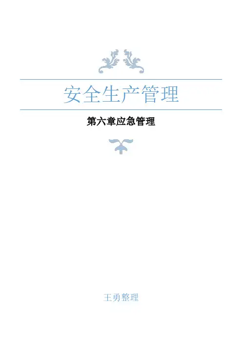第六章  应急管理