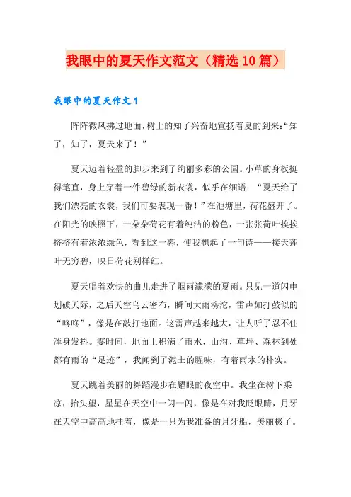 我眼中的夏天作文范文(精选10篇)