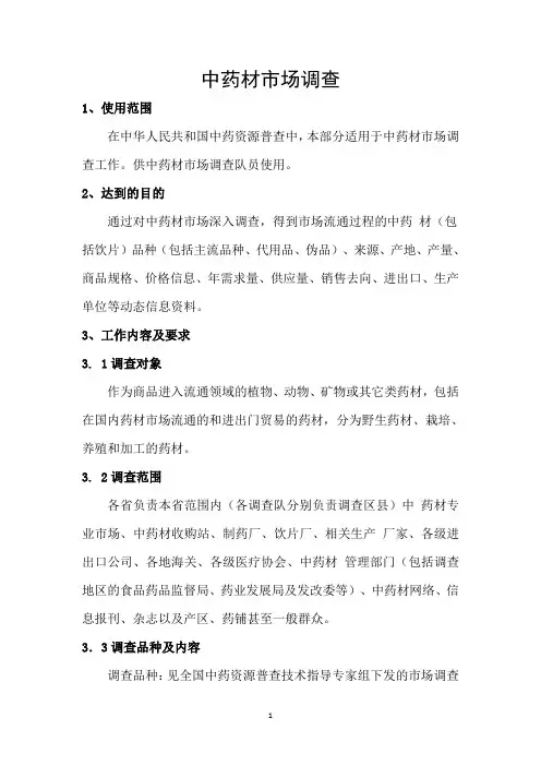 中药材市场调查