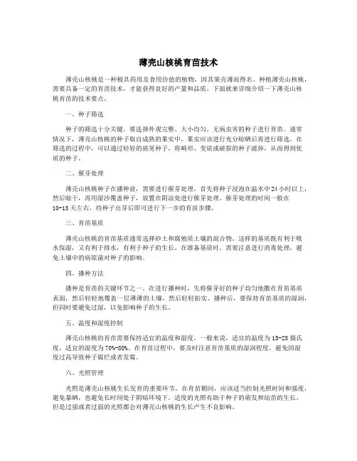 薄壳山核桃育苗技术