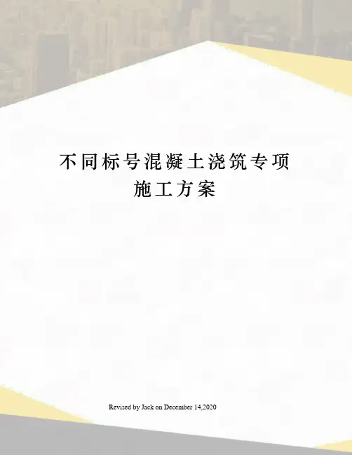 不同标号混凝土浇筑专项施工方案