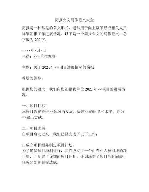 简报公文写作范文大全