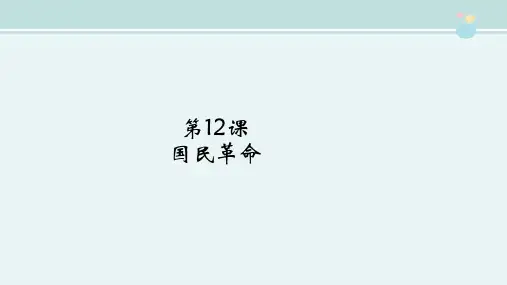 精选 《国民革命》历史图表完整教学课件PPT