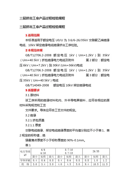 三层挤出工序产品过程检验规程