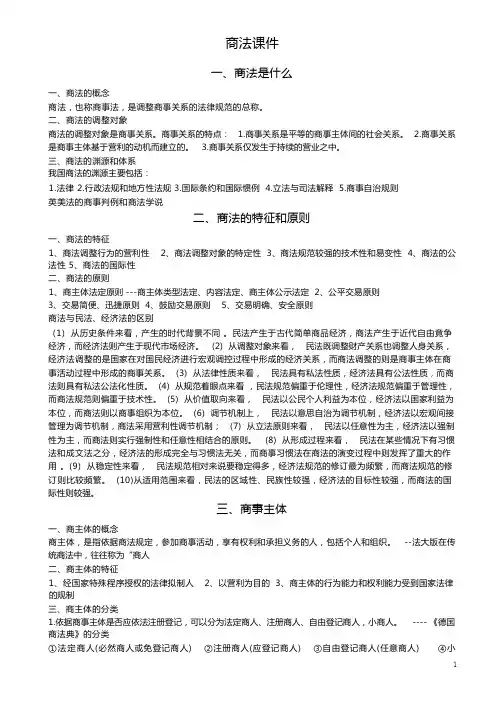 商法知识点总结