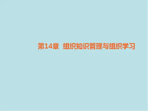 组织行为学第14章 组织知识管理与组织学习