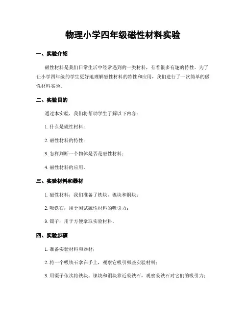 物理小学四年级磁性材料实验