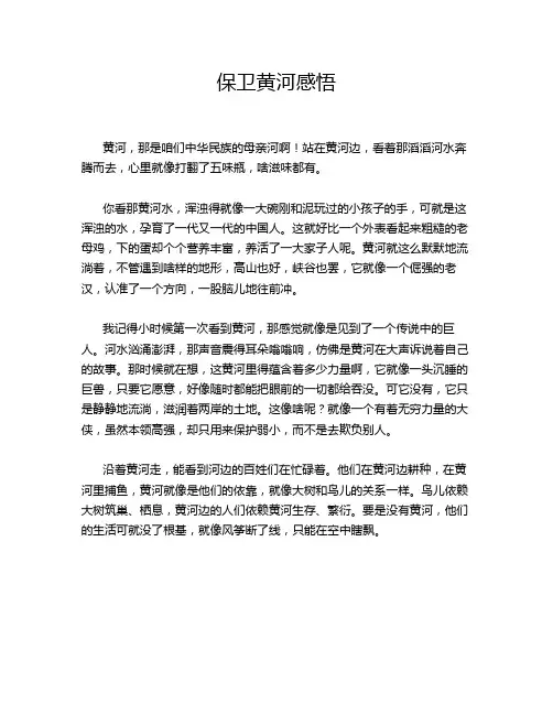 保卫黄河感悟