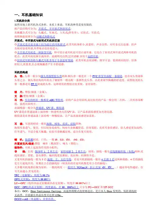 耳机培训资料