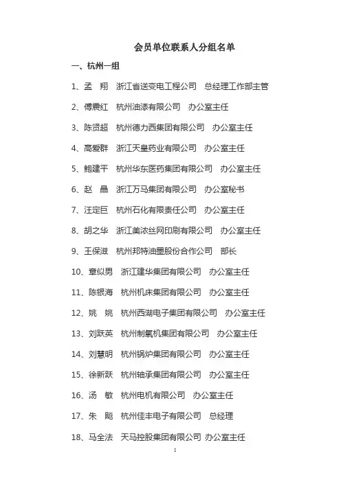 浙江省企业家协会会员单位