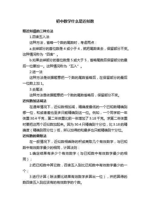 初中数学什么是近似数