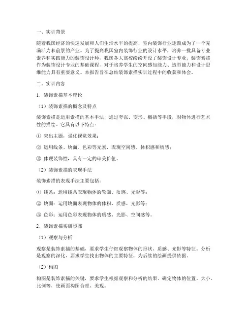 装饰素描实训报告