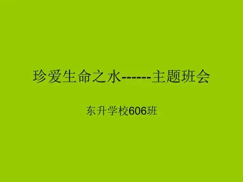 珍爱生命之水主题班会
