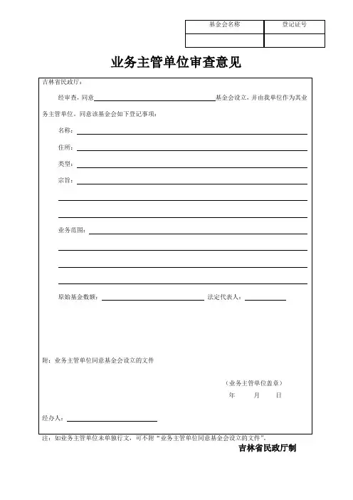 业务主管单位审查意见
