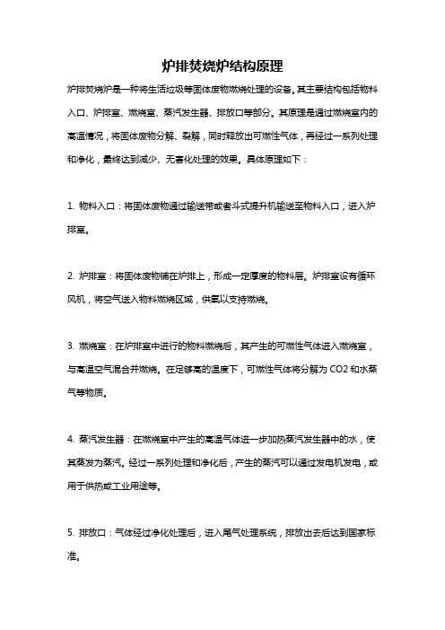 炉排焚烧炉结构原理