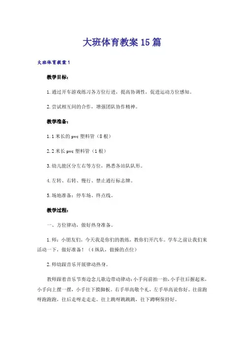 大班体育教案15篇