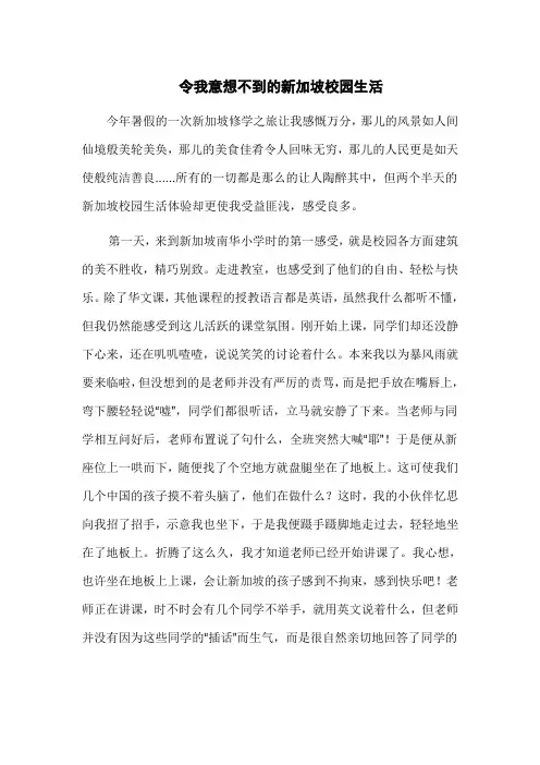 令我意想不到的新加坡校园生活