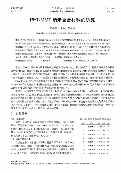 PET／MMT纳米复合材料的研究