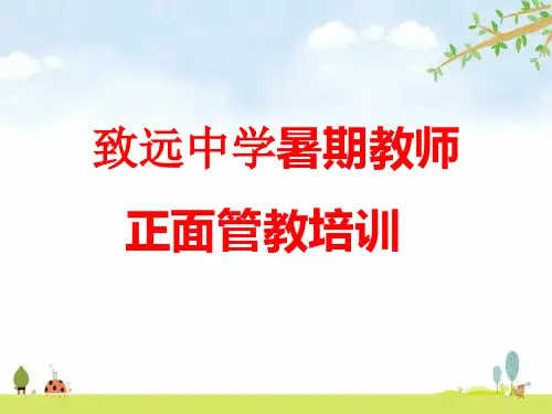 致远中学暑期教师正面管教培训PPT